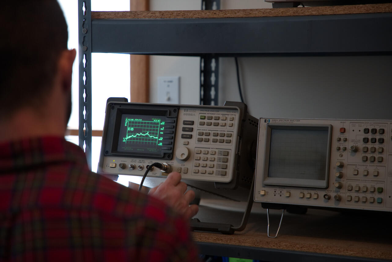 Person using testing equipment